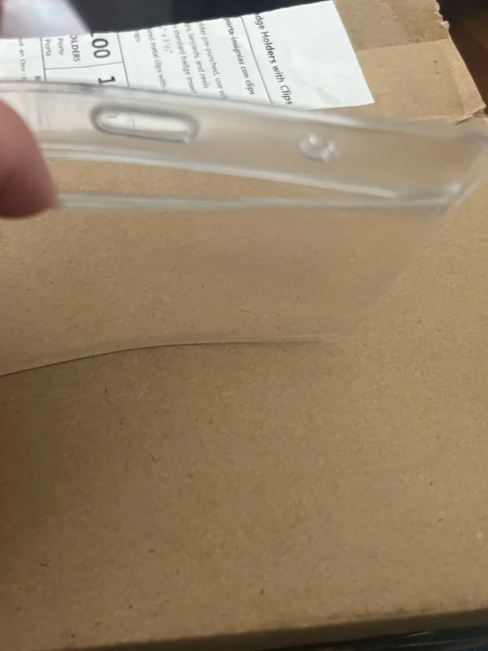 Clear Vinyl Badge horizontal Holder with clips